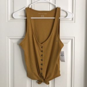 American Eagle button & Tie Front Tank XS